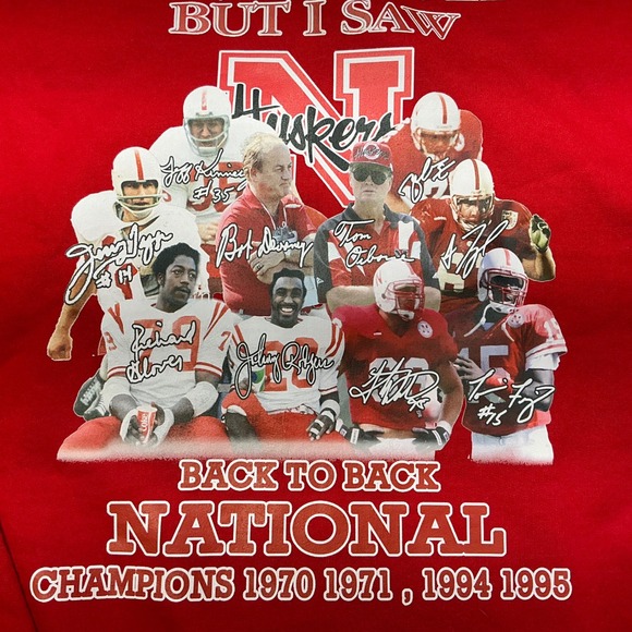 Nebraska Huskers Football Sweatshirt National Champions Gildan XL - Picture 7 of 8